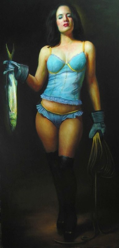 Woman Caught Fishing by Rose Freymuth-Frazier